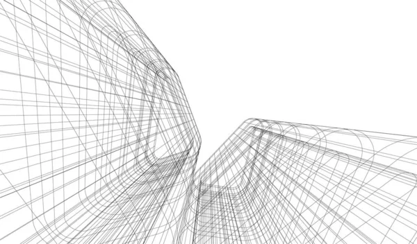 Linhas Abstratas Desenho Conceito Arte Arquitetônica Formas Geométricas Mínimas — Vetor de Stock