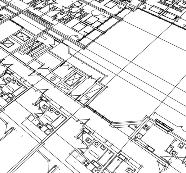 Linee Disegno Astratte Nel Concetto Arte Architettonica Forme Geometriche Minime — Vettoriale Stock