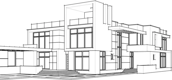 Arquitetura Edifício Ilustração Fundo — Vetor de Stock