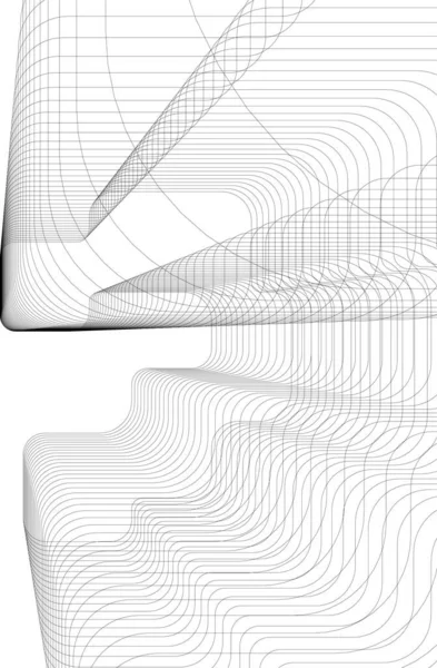 Linhas Abstratas Desenho Conceito Arte Arquitetônica Formas Geométricas Mínimas — Vetor de Stock