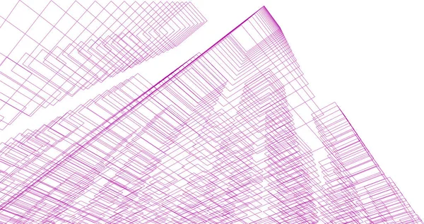 Abstracte Tekenlijnen Architectonisch Kunstconcept Minimale Geometrische Vormen — Stockvector