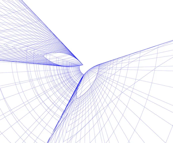 Abstracte Tekenlijnen Architectonisch Kunstconcept Minimale Geometrische Vormen — Stockvector