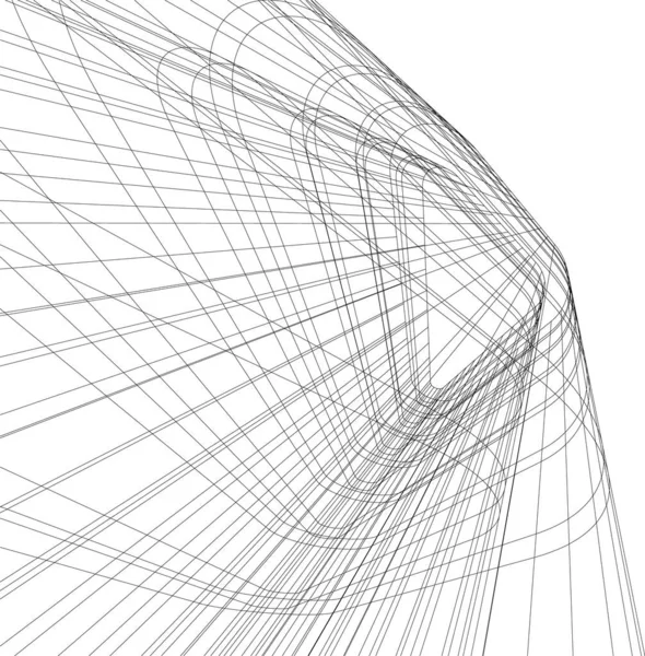 Abstrakte Zeichnungslinien Architektonischen Kunstkonzept Minimale Geometrische Formen — Stockvektor
