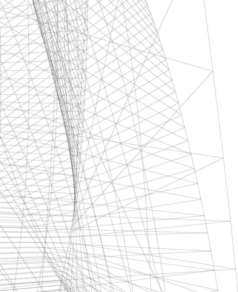 建筑艺术概念中的抽象绘图线 最小几何形状 — 图库矢量图片