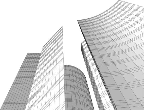 Linhas Abstratas Desenho Conceito Arte Arquitetônica Formas Geométricas Mínimas —  Vetores de Stock