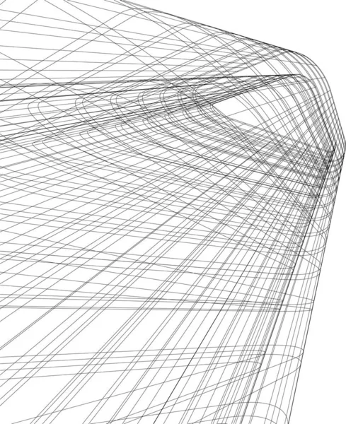 Абстрактные Чертежи Архитектурном Искусстве Минимальные Геометрические Формы — стоковый вектор