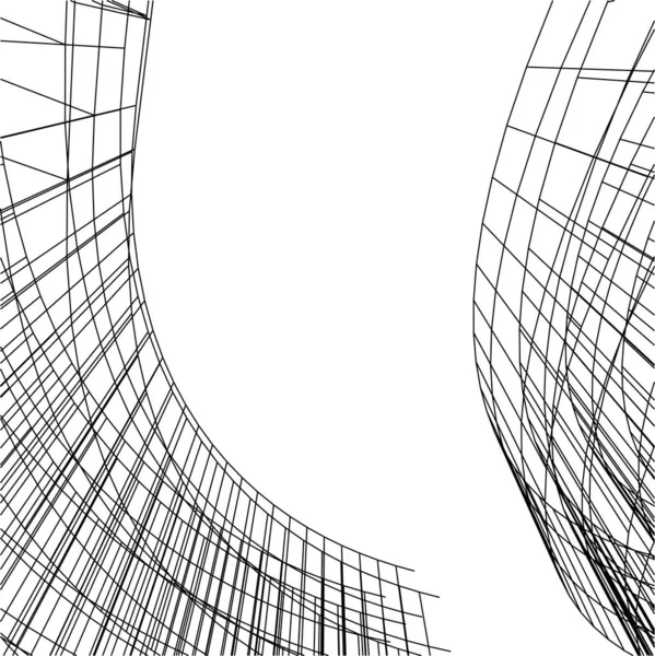 Abstrakte Zeichnungslinien Architektonischen Kunstkonzept Minimale Geometrische Formen — Stockvektor