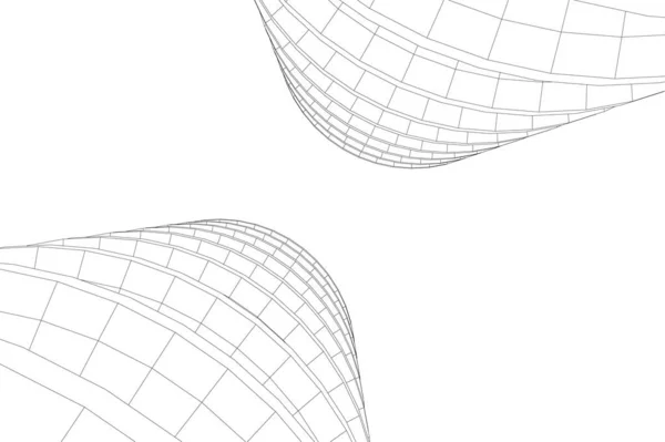 建筑艺术概念中的抽象绘图线 最小几何形状 — 图库矢量图片