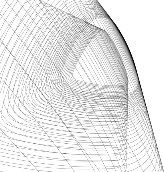 Líneas Dibujo Abstractas Concepto Arte Arquitectónico Sobre Fondo Blanco Formas — Archivo Imágenes Vectoriales