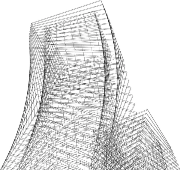 Linhas Abstratas Desenho Conceito Arte Arquitetônica Formas Geométricas Mínimas — Vetor de Stock