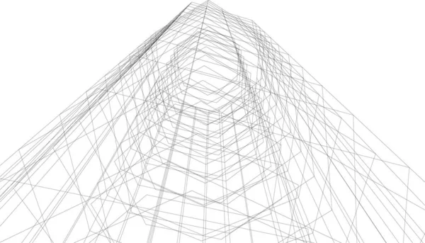 Lignes Dessin Abstraites Dans Concept Art Architectural Formes Géométriques Minimales — Image vectorielle