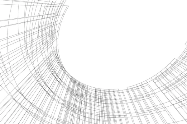 Abstrakcyjne Linie Rysunku Koncepcji Sztuki Architektonicznej Minimalne Kształty Geometryczne — Wektor stockowy