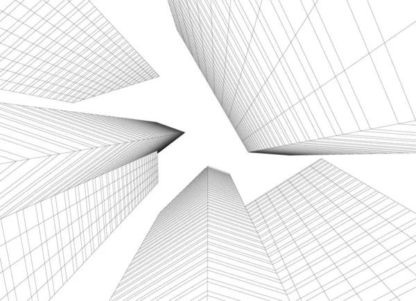 Linhas Abstratas Desenho Conceito Arte Arquitetônica Formas Geométricas Mínimas —  Vetores de Stock