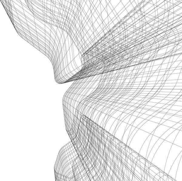 Mimari Sanat Konseptinde Soyut Çizgiler Minimum Geometrik Şekiller — Stok Vektör