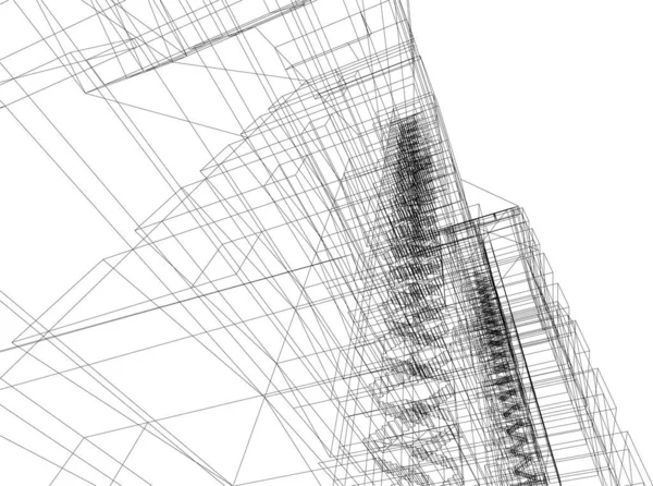 Abstrakte Zeichnungslinien Architektonischen Kunstkonzept Minimale Geometrische Formen — Stockvektor