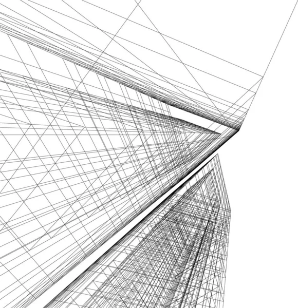 Abstrakte Tegning Linjer Arkitektonisk Kunst Koncept Minimale Geometriske Former – Stock-vektor