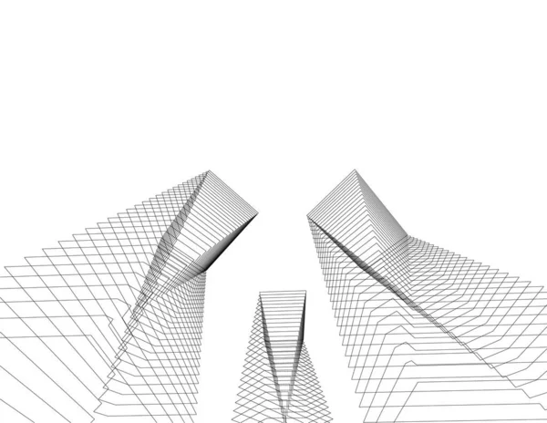 Lignes Dessin Abstraites Dans Concept Art Architectural Formes Géométriques Minimales — Image vectorielle