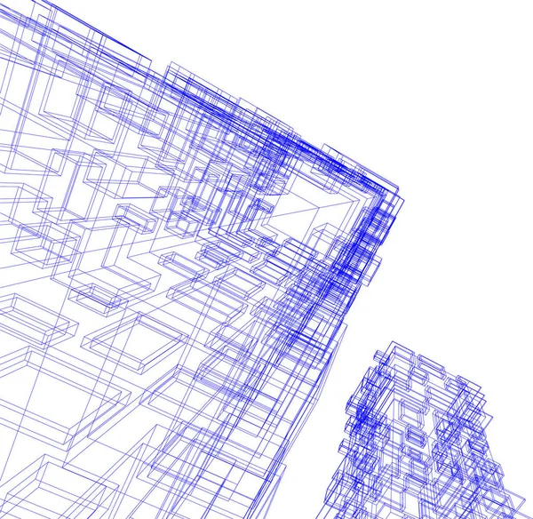 Líneas Abstractas Dibujo Concepto Arte Arquitectónico Formas Geométricas Mínimas — Archivo Imágenes Vectoriales