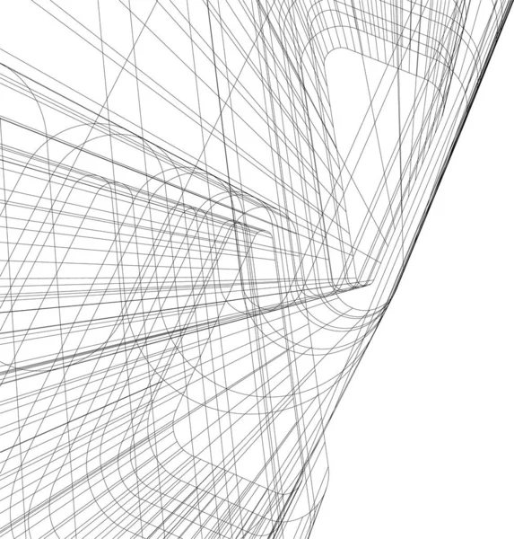 Líneas Abstractas Dibujo Concepto Arte Arquitectónico Formas Geométricas Mínimas — Vector de stock