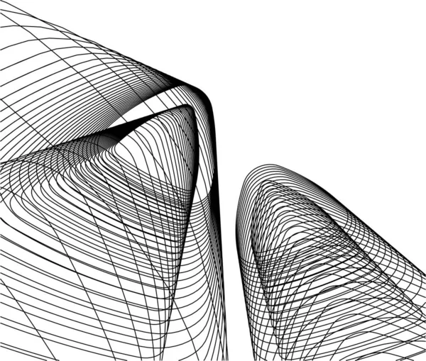 Linhas Abstratas Desenho Conceito Arte Arquitetônica Formas Geométricas Mínimas — Vetor de Stock