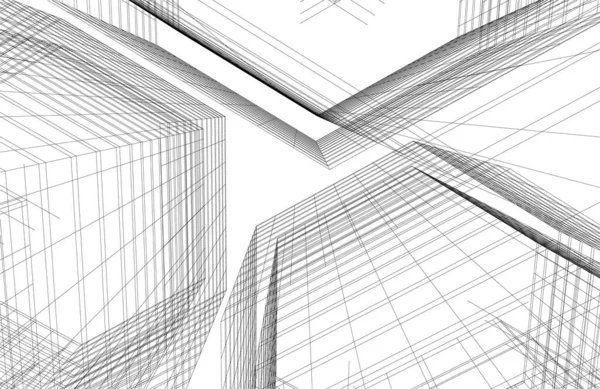 建築芸術の概念における抽象的な線や最小限の幾何学的形状 — ストックベクタ