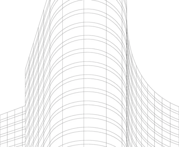 Abstracte Tekenlijnen Architectonisch Kunstconcept Minimale Geometrische Vormen — Stockvector