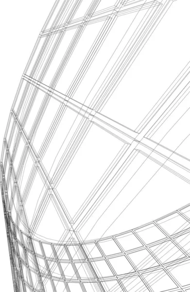 Lignes Dessin Abstraites Dans Concept Art Architectural Formes Géométriques Minimales — Image vectorielle