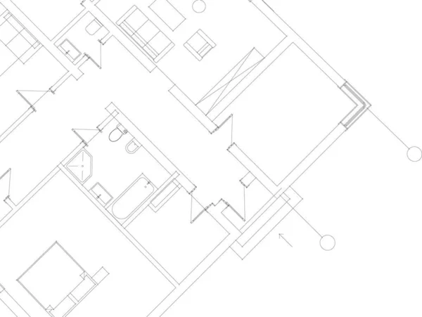 Abstrakte Zeichnungslinien Architektonischen Kunstkonzept Minimale Geometrische Formen — Stockvektor