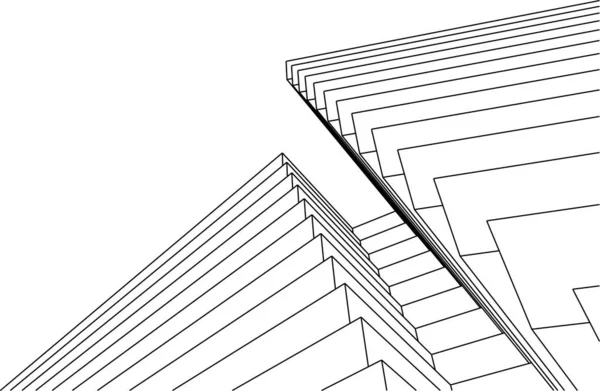 Formas Geométricas Mínimas Linhas Arquitetônicas —  Vetores de Stock