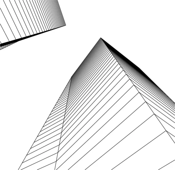 Formes Géométriques Minimales Lignes Architecturales — Image vectorielle