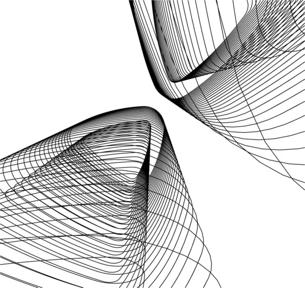 Líneas Abstractas Dibujo Concepto Arte Arquitectónico Formas Geométricas Mínimas — Vector de stock