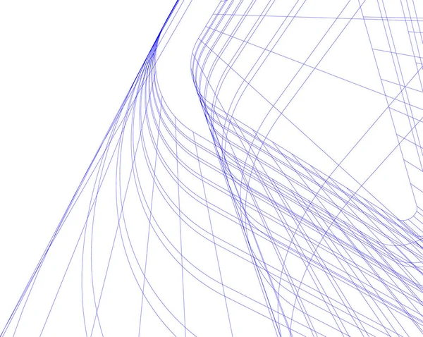 Líneas Abstractas Dibujo Concepto Arte Arquitectónico Formas Geométricas Mínimas — Archivo Imágenes Vectoriales