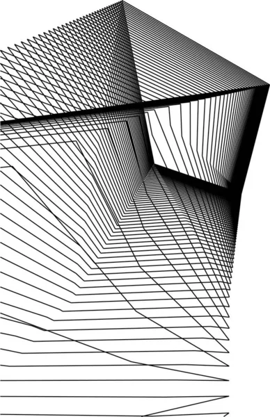 Linee Disegno Astratte Nel Concetto Arte Architettonica Forme Geometriche Minime — Vettoriale Stock