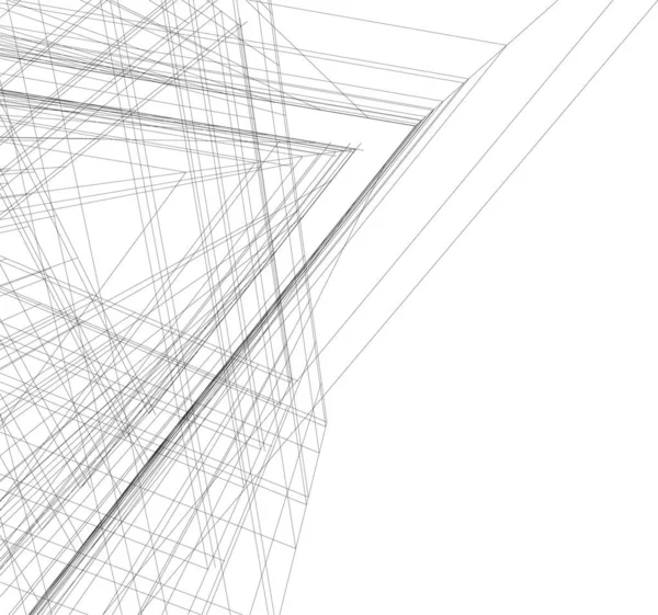 Linhas Abstratas Desenho Conceito Arte Arquitetônica Formas Geométricas Mínimas —  Vetores de Stock
