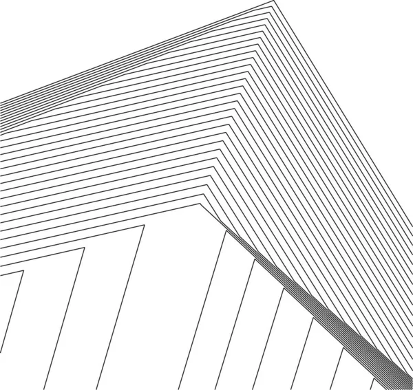 建築芸術の概念における抽象的な線や最小限の幾何学的形状 — ストックベクタ