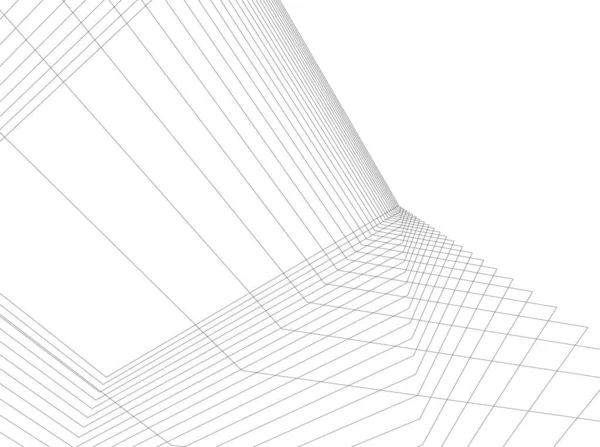 Lignes Dessin Abstraites Dans Concept Art Architectural Formes Géométriques Minimales — Image vectorielle