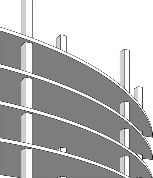 Abstrakte Zeichnungslinien Architektonischen Kunstkonzept Minimale Geometrische Formen — Stockvektor