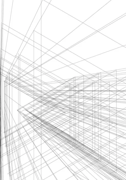 Líneas Abstractas Dibujo Concepto Arte Arquitectónico Formas Geométricas Mínimas — Archivo Imágenes Vectoriales