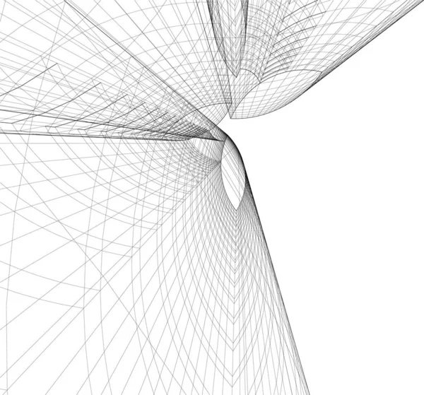 Abstrakte Zeichnungslinien Architektonischen Kunstkonzept Minimale Geometrische Formen — Stockvektor