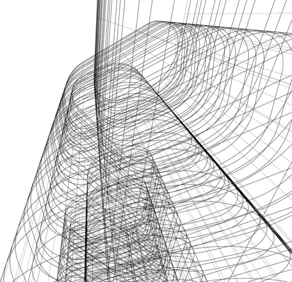 Linhas Abstratas Desenho Conceito Arte Arquitetônica Formas Geométricas Mínimas — Vetor de Stock