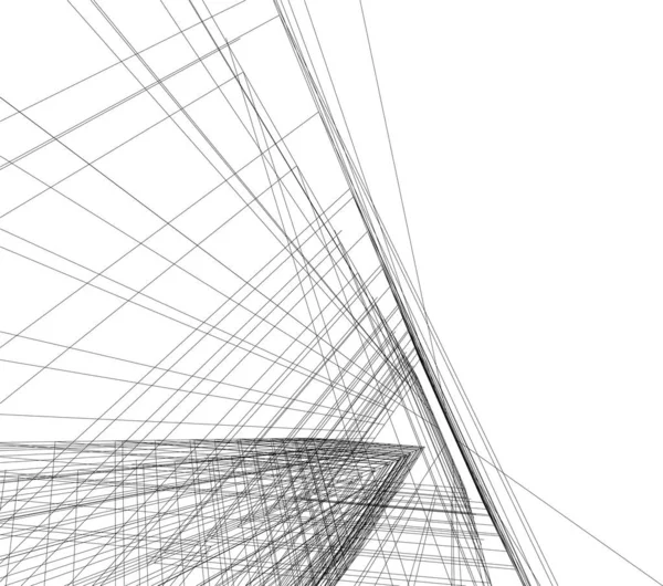 Lignes Dessin Abstraites Dans Concept Art Architectural Formes Géométriques Minimales — Image vectorielle