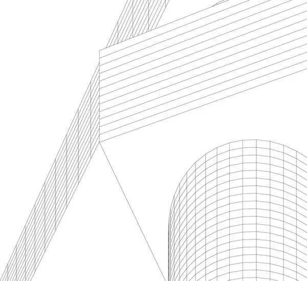 Lignes Dessin Abstraites Dans Concept Art Architectural Formes Géométriques Minimales — Image vectorielle