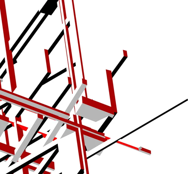 Abstraktní Kreslicí Čáry Architektonickém Pojetí Minimální Geometrické Tvary — Stockový vektor