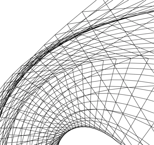 Abstracte Tekenlijnen Architectonisch Kunstconcept Minimale Geometrische Vormen — Stockvector