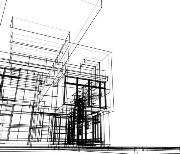 Arquitectura Edificio Ilustración Sobre Fondo — Archivo Imágenes Vectoriales