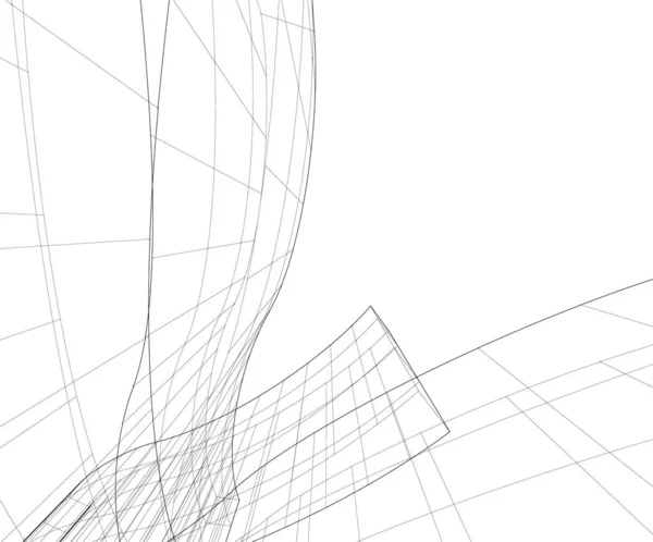 Lignes Dessin Abstraites Dans Concept Art Architectural Formes Géométriques Minimales — Image vectorielle