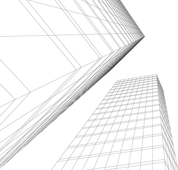 Linhas Abstratas Desenho Conceito Arte Arquitetônica Formas Geométricas Mínimas —  Vetores de Stock