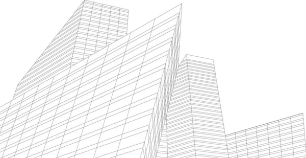 Linhas Abstratas Desenho Conceito Arte Arquitetônica Formas Geométricas Mínimas —  Vetores de Stock