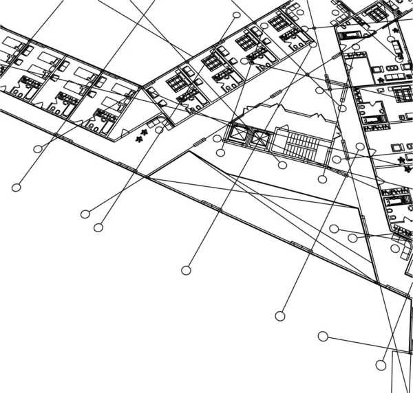 Malowniczy Widok Architekta Budownictwa Mieście — Wektor stockowy