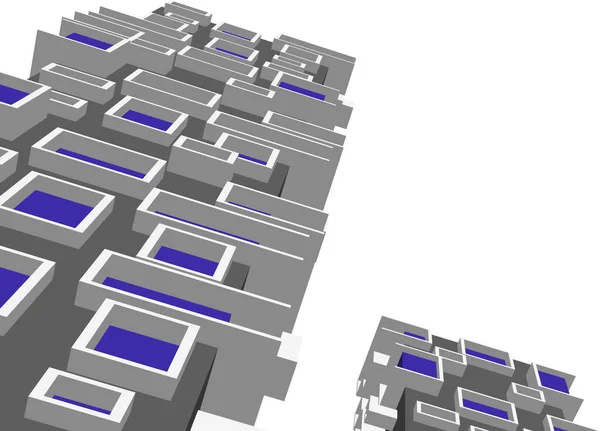 Abstracte Tekenlijnen Architectonisch Kunstconcept Minimale Geometrische Vormen — Stockvector